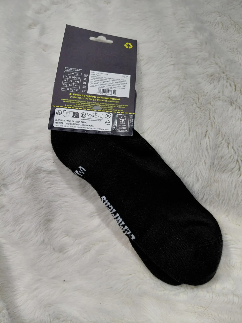 NWT Dr. Martens S/M Black Ankle Socks